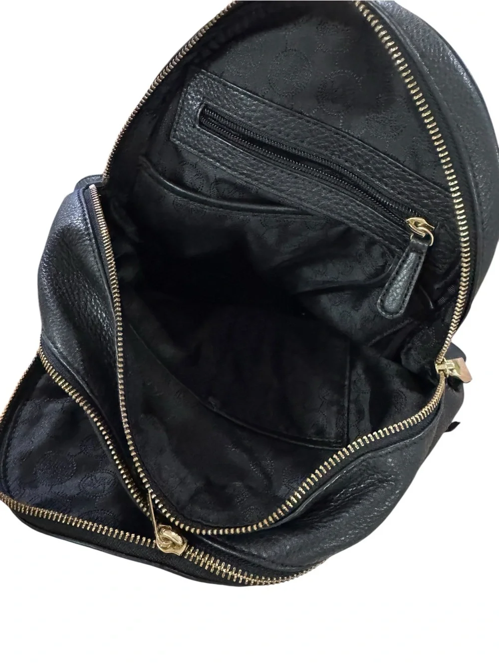 Michael Kors Black Leather medium  Backpack with Gold Stud Accents